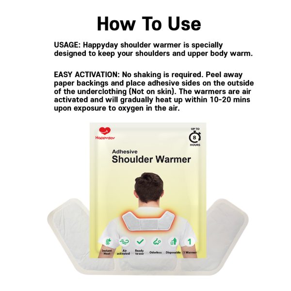Happyday Adhesive Shoulder Warmer 8-hour Longlasting Air Activated Heat Pack (30-pack) - Image 4